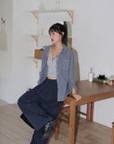 Thermal back pocket point wide cotton pants