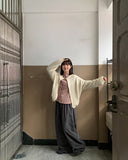 Icon Hairy Wool Round Cardigan