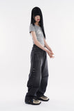 Milo snap wide denim pants
