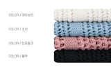 Open collar mesh knit