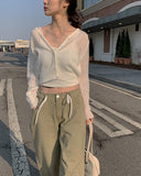 Projection Khaki String Wide Pants