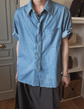 Hertz Tie Roll Up Short Sleeve Shirt