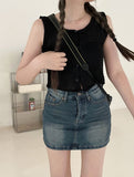 Mild mini denim skirt