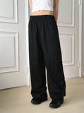 Lating Pin Stripe Banding Long Wide Pants