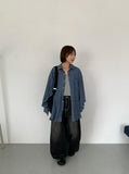 Keshu Summer Washing Denim Wide Pants