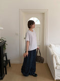 Giltes Dot Cotton Banding Wide Pants
