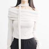 Rish Off-Shirring T-Shirt (Muffler Set)