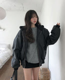 Meto Leather Hood Flight Jacket