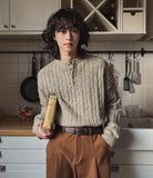 Rubin Cable Henley Neck Knit
