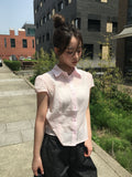 Torren Cap Sleeve Collar Short Sleeve Blouse Shirt