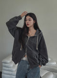 Noxie Pigment Embroidered Two-Way Hood Zip Up