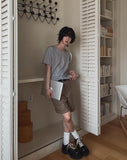 [LANARCH] Stripe U-Neck Short Sleeve T-Shirt
