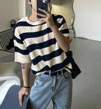 Skash Stripe Short Sleeve Knit