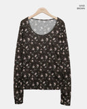 Kitten Flower Long Sleeve T-shirt