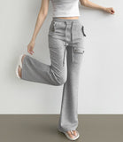 Side Pocket Semi Bootcut Banding Pants
