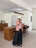 Kyukaton Summer Raw Denim Wide Pants