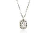 Essence Silver (W) Lab Diamond Double Room Pave Necklace S