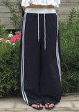 Deumyo Color Matching Track Nylon Banding Wide Pants