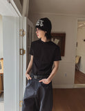 Roll Stand Cut Crop Short Sleeve T-Shirt