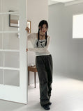 Socle Shirring Pleated Two-Way Jogger Pants