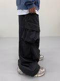 Unbalanced unisex cargo balloon pants