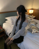 Snowflake Boucle Off-Shoulder Knit