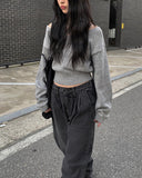 Head Black Blue Pintuck Wide Denim Pants
