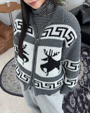 Dien Cowichan Collar Knit Zip-Up