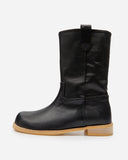Casual loop leather ankle boots