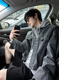 Pigmented cropped denim jacket