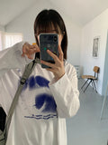 [unisex] Shimoko Spray Printing Long Sleeve Over Tee