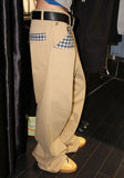 HIDDEN CHECK WIDE PANTS