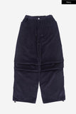 Smooth corduroy pintuck wide pants