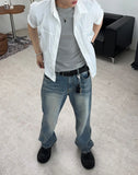 Kaise Washed Semi-Flare Jeans