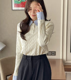 Coz Layered Shirt Cable Knit