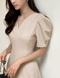 Kesia Heart Neck Puff One Piece