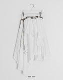 Muhi Unbalance Lace Belt Set Banding Long Skirt