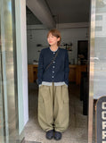 Ryuson Cargo Cotton Banding Balloon Wide Pants