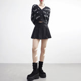 Laminet pocket pleated skirt
