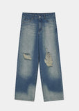 FRICO DAMAGE WIDE DENIM PANTS