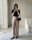 Terry Linen Puff Short Sleeve Blouse