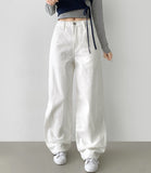 Back Cut Cotton Wide Peach Process Cotton Pants