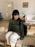 [unisex] Kumachi two-way printing knit hood zip-up