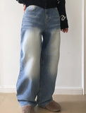Jones Light Washing Denim Long Wide Pants