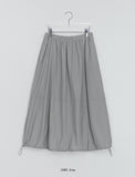 Huo Nylon Balloon Flare Banding Long Skirt