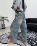 Herique Rivet Cargo Denim Pants