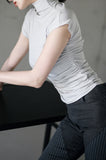 Side Shirring High Neck Tee