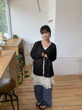 Nelki V-Neck Summer Linen Over knit Cardigan