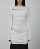 Asymmetrical Draped Long Dress