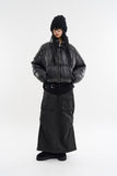 Piping shirring high-neck short padded jumper